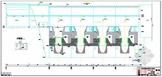 施工CAD图块下载资料下载-厂房坝段二期混凝土分层分块及施工缝止水布置图