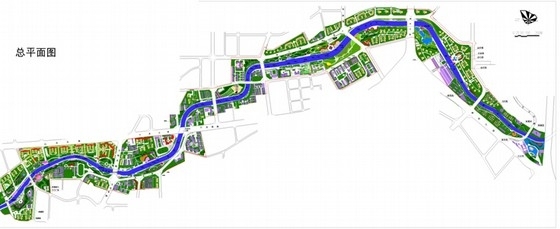 城市概念规划设计资料下载-[海口]滨河地带城市规划设计概念方案