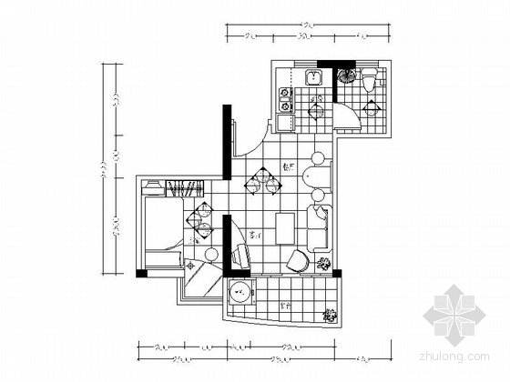 两居室小户型简装施工图资料下载-[深圳]精美小户型现代装修施工图