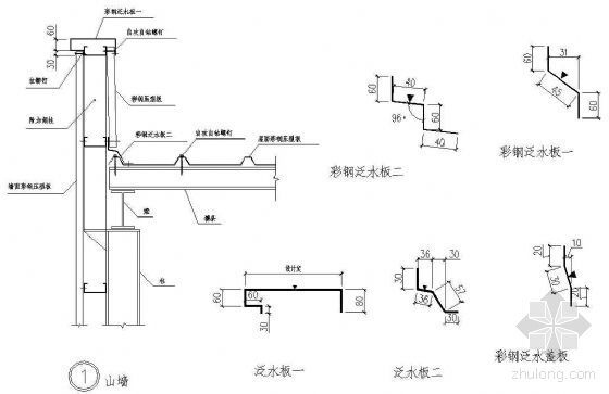 彩钢施工dwg资料下载-彩钢压型钢板山墙（一）