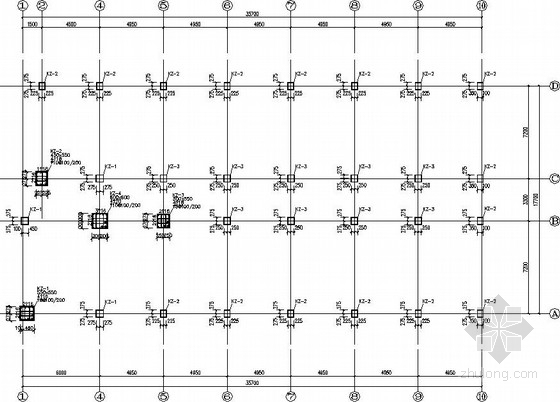 中学普通教室平面资料下载-民族中学六层框架普通教室结构施工图