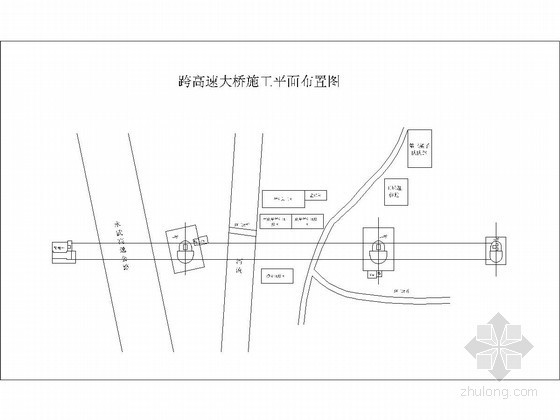 高速公路总体平面布置图资料下载-跨高速公路大桥施工平面布置图