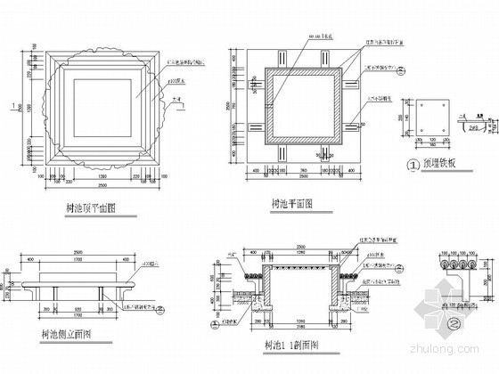 树池详图dwg资料下载-园林景观树池施工详图50例