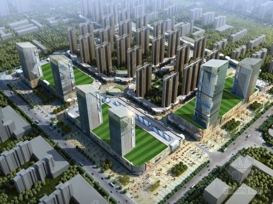 现代风格城市商务中心资料下载-[黑龙江]现代风格城市商务中心地块设计方案文本