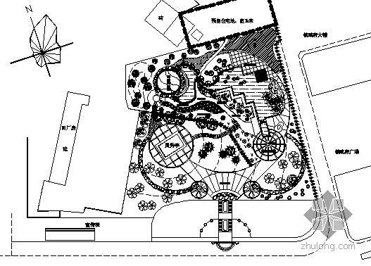 乡镇广场设计图资料下载-乡镇小游园规划方案