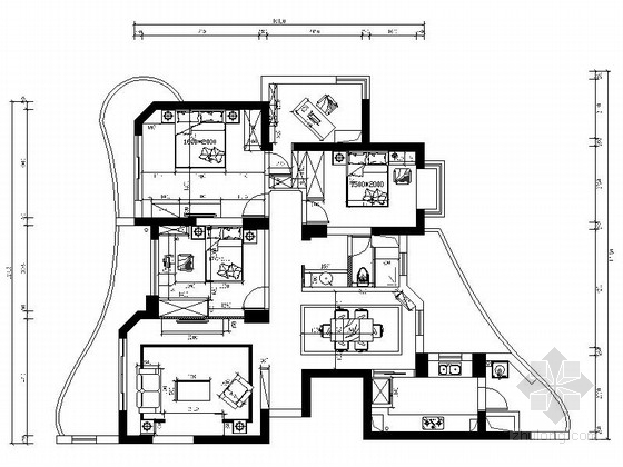 全套cad室内图资料下载-[山东]欧式舒适3居室室内设计全套CAD施工图