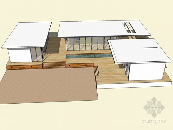 现代组合房子SketchUp模型下载-现代组合房子 