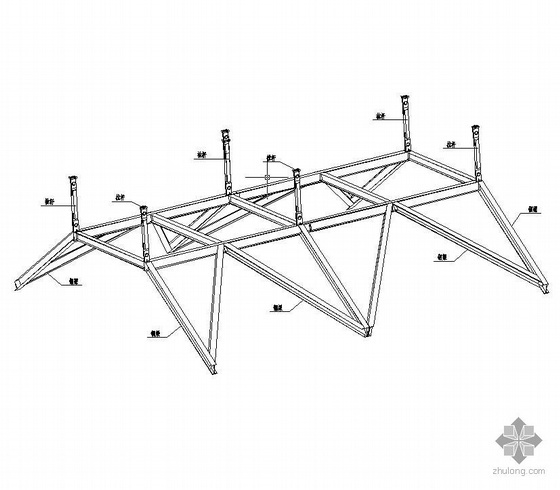 钢架结构轴测图资料下载-佛山某商业楼装饰钢架结构施工图