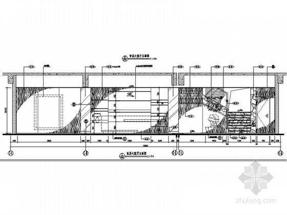 [广东]知名大型简约办公室室内设计CAD施工图（含效果图、方案  、物料表）-[广东]知名大型简约办公室室内设计立面图