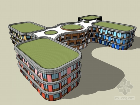 中式幼儿园su模型资料下载-幼儿园SketchUp模型下载
