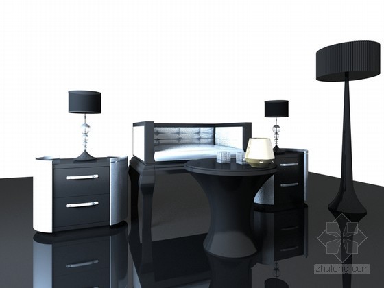 室内家具3d模型下载资料下载-休闲组合家具3D模型下载