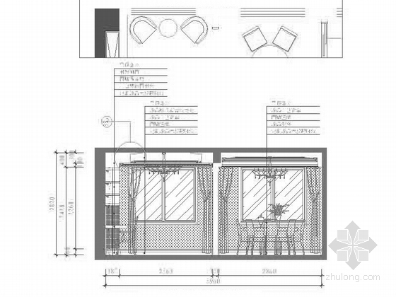 精品雅致高级简欧风格四居室样板间室内装修设计施工图（含效果和软装配饰）餐厅书房立面图