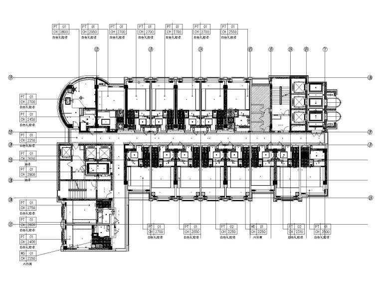 [青岛]海都大酒店室内装饰施工图（附方案效果图）-KP 28-33FGuestRoomFloor_布局1-Model