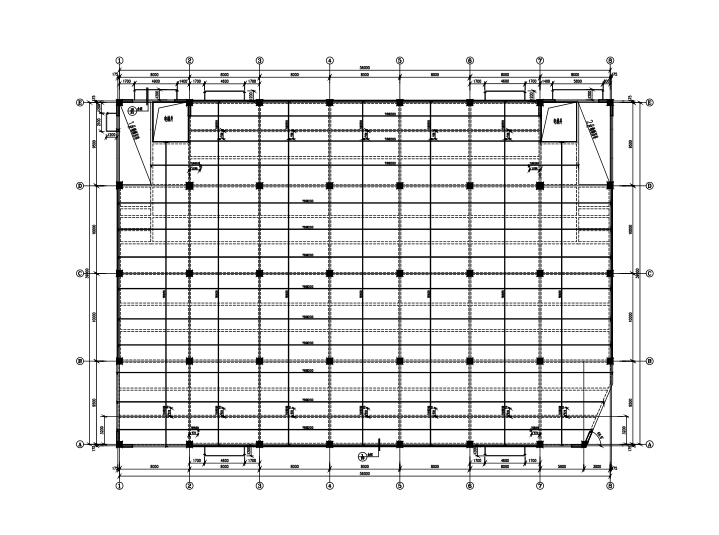 5层框架结构工业厂房结构施工图-板配筋图