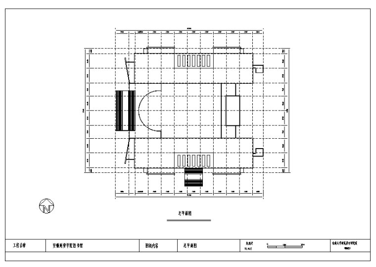 安徽财贸学院图书馆23897平米建筑图带外观效果图-总平面图