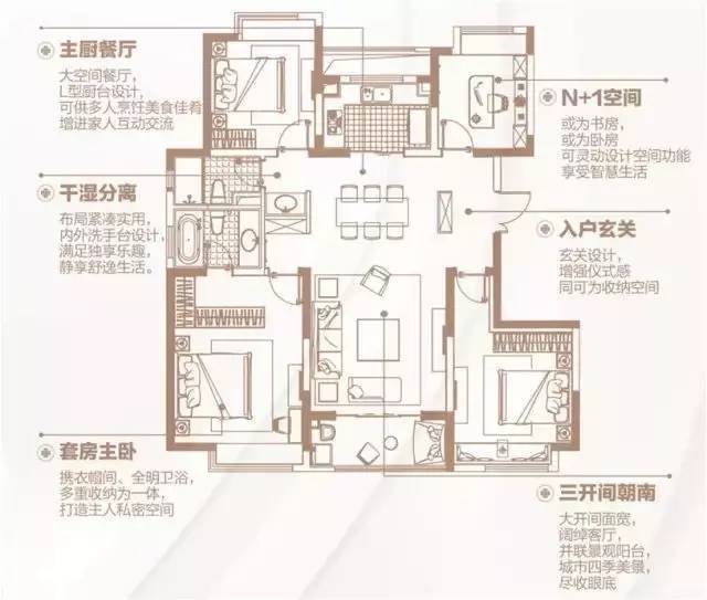 150㎡户型4间朝南(电梯嵌入户内），终于看到一个创新的！！_16