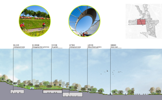 [湖北]“双轴四园”生态文化愈园特色园博会景观规划设计方案-台地花园剖面图