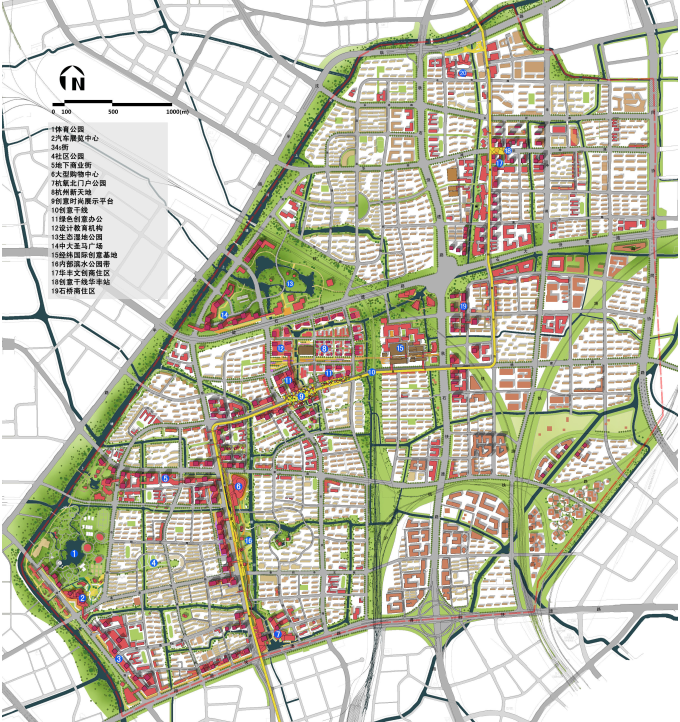 [浙江]多维灵动创意体验空间城市景观规划设计方案-景观总平面图