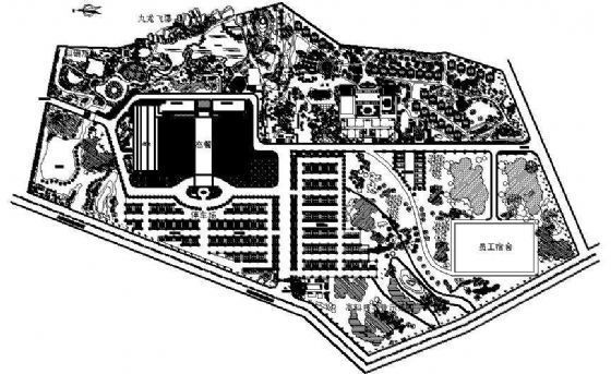 北京博物馆总平面图资料下载-某农庄规划总平面图