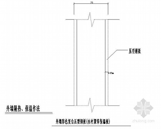 外墙钢钢结构专项施工方案资料下载-钢结构工程外墙彩色复合压形钢板节点详图