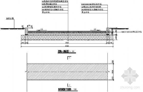 沥青路面结构剖面图资料下载-沥青路面详图