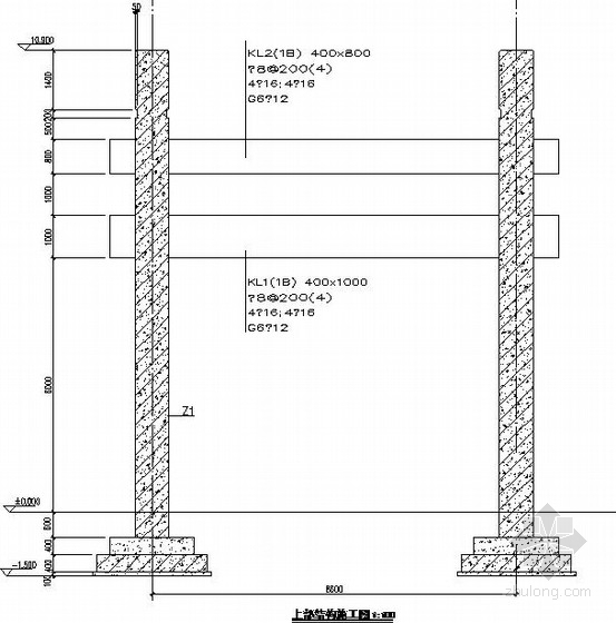 混凝土大门结构资料下载-徽式框架大门结构施工图