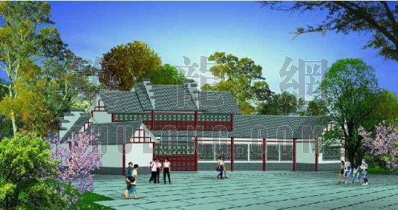 建筑效果图后期制作资料下载-桃花居建筑效果图