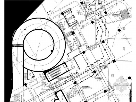 [北京]商业加层加建改造工程给排水、消防施工图设计-给排水平面图 