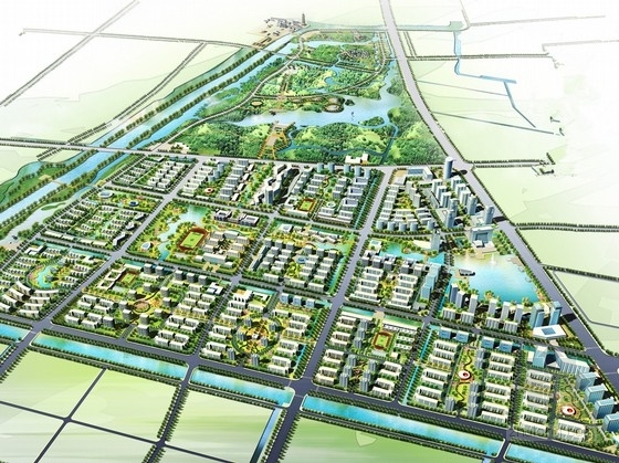 简欧风格城市规划资料下载-[江苏]滨江现代风格城市规划设计方案文本（知名设计院）
