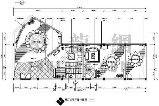 青岛某餐厅施工图资料下载-某餐厅包厢施工图