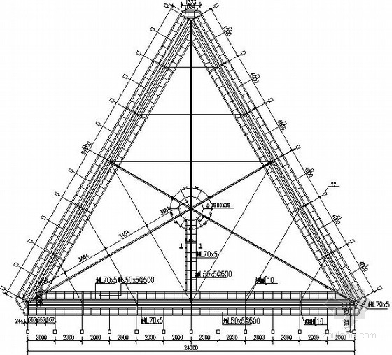 星三角启动二次图纸识图资料下载-钢桁架三角形广告牌结构施工图