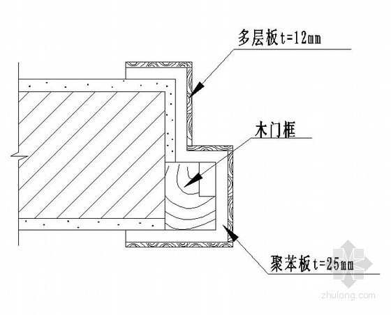 木门框成品保护示意图