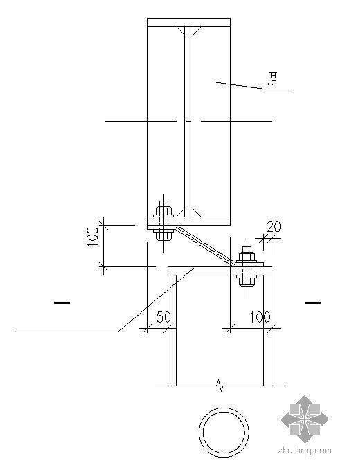 梁板连接详图资料下载-某梁柱弹簧板连接节点构造详图
