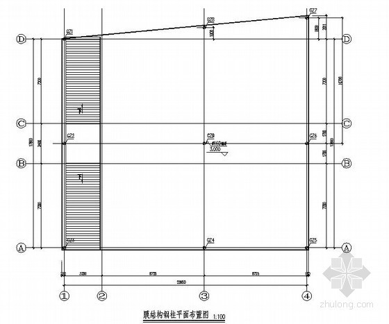 彩钢板非机动车棚施工图资料下载-成都某非机动车停车大棚结构设计图