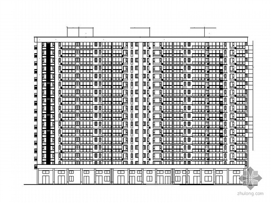 长沙住宅小区施工图资料下载-[长沙]某四季美景住宅区2#十六层商住楼建筑施工图（一梯四、一梯二）