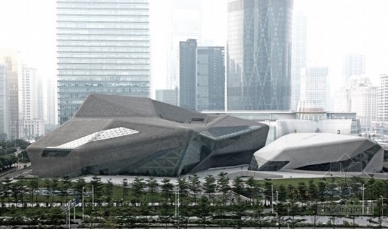 歌剧院建筑CAD资料下载-[广州]某歌剧院建筑方案文本（国际顶尖设计师设计）
