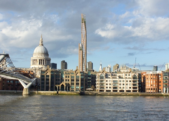 PLP公布伦敦第一座木结构高层建筑方案-伦敦第一座木头摩天轮