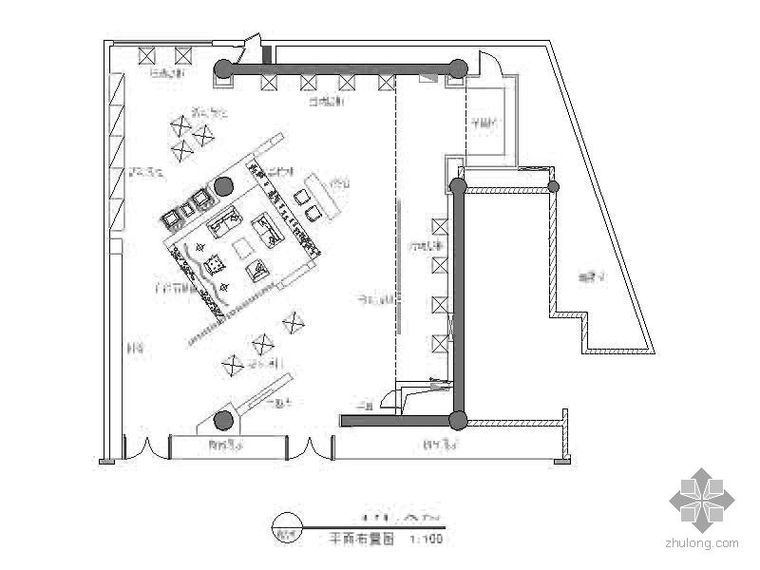 SU艺术品展示空间设计资料下载-某艺术品专卖店装修图