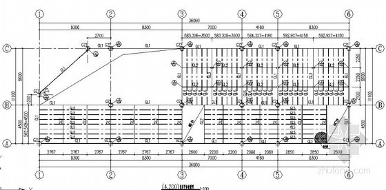 钢框架活动板房施工图资料下载-钢框架售楼处结构施工图