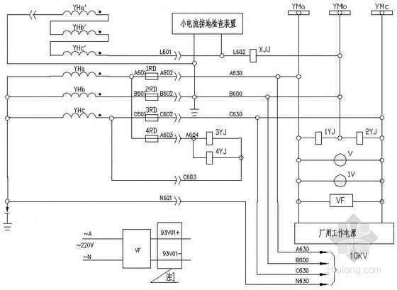 三相四线互感器接线图资料下载-10KV厂用电压互感器接线原理图