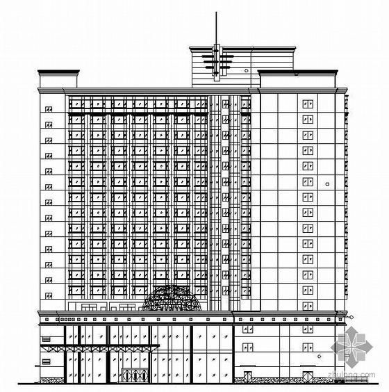 酒店框架建筑施工图资料下载-某十七层酒店建筑施工图