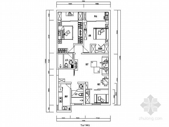 三室两厅cad效果图资料下载-温馨现代三室两厅CAD装修图（含效果）