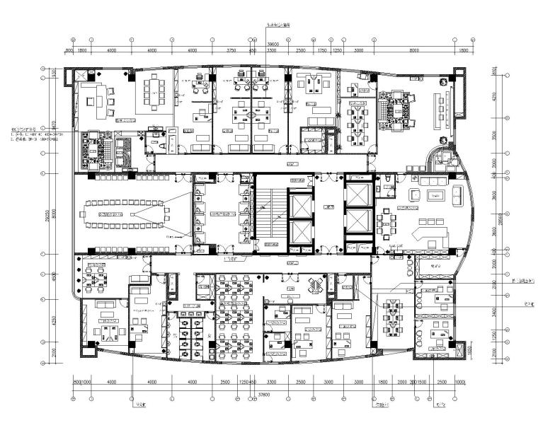 办公楼室内装修装修资料下载-某简欧风格办公楼室内装修CAD施工图