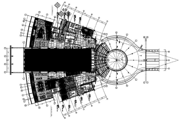 [海南]三亚鸿洲游艇国际酒店全套施工图（附高清效果图）-大堂平面施工图-Model