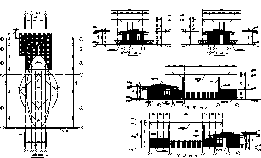 [重庆]17年最新大型交通建筑及配套建筑设计（含全专业施工图、勘察图）-机场大门立面及屋顶膜平面图
