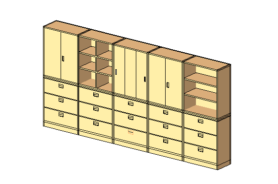 bim软件应用-族文件-冈村文件柜_1