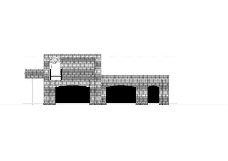 [河南]高校校园商业街建筑设计施工图（CAD）-商业街单体-立面图2
