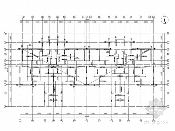 住栋一层平面图资料下载-[江苏]两栋6+1层剪力墙结构住宅楼结构施工图