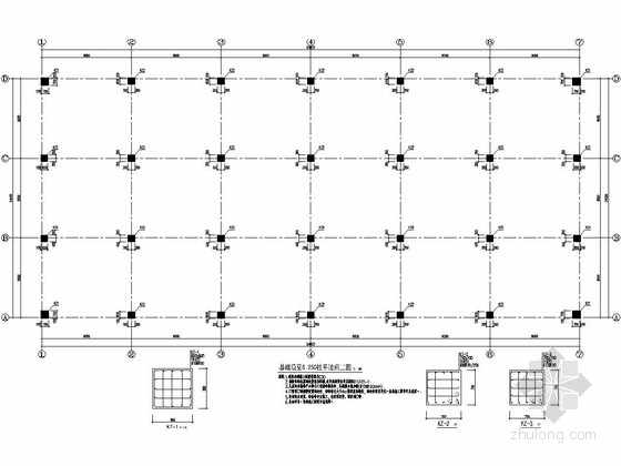 三层框架结构客运中心维修用房结构施工图（含建筑图）-基础顶至6.250柱平法施工图 