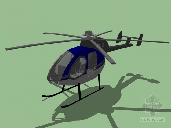 直升机停机坪面积资料下载-小直升机SketchUp模型下载